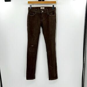L'AGENCE Mid-Rise Skinny Jeans - Chocolate brown with distressing - 24 - NWOT